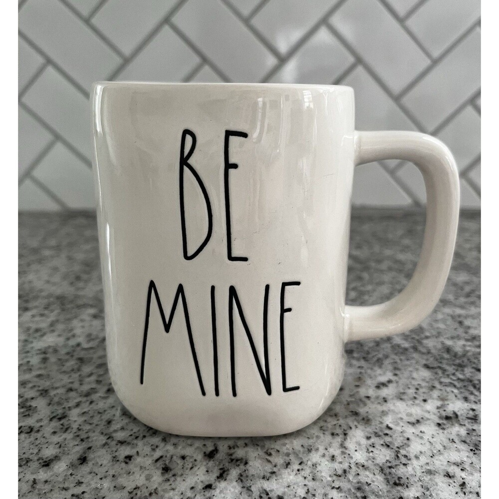 Rae Dunn BE MINE Mug Pink Heart Valentine’s Day Artisan Collection Magenta NWOT